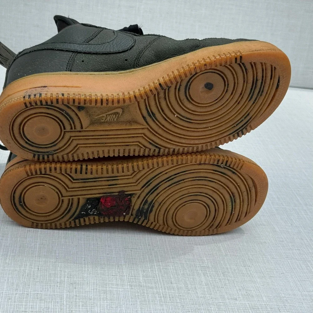 Nike Air Force 1 Utility Low Sequioa Sneakers Olive With Strap Gum Soles Men 8.5